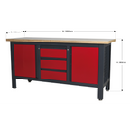 Workbench with 3 Drawers & 2 Cupboards AP1905C