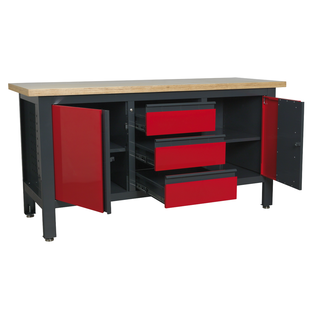 Workbench with 3 Drawers & 2 Cupboards AP1905C