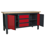 Workbench with 3 Drawers & 2 Cupboards AP1905C
