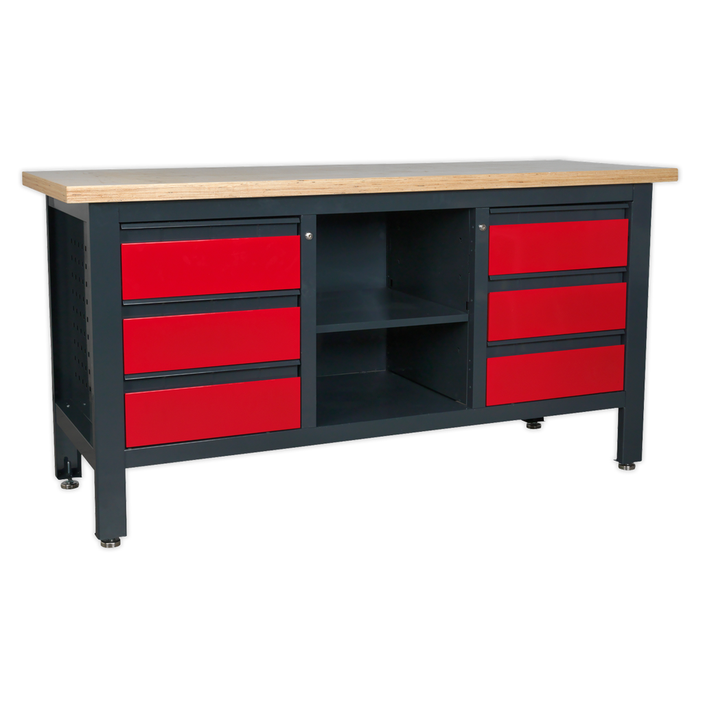 Workbench with 6 Drawers & Open Storage AP1905D