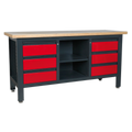 Workbench with 6 Drawers & Open Storage AP1905D