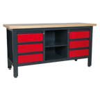Workbench with 6 Drawers & Open Storage AP1905D