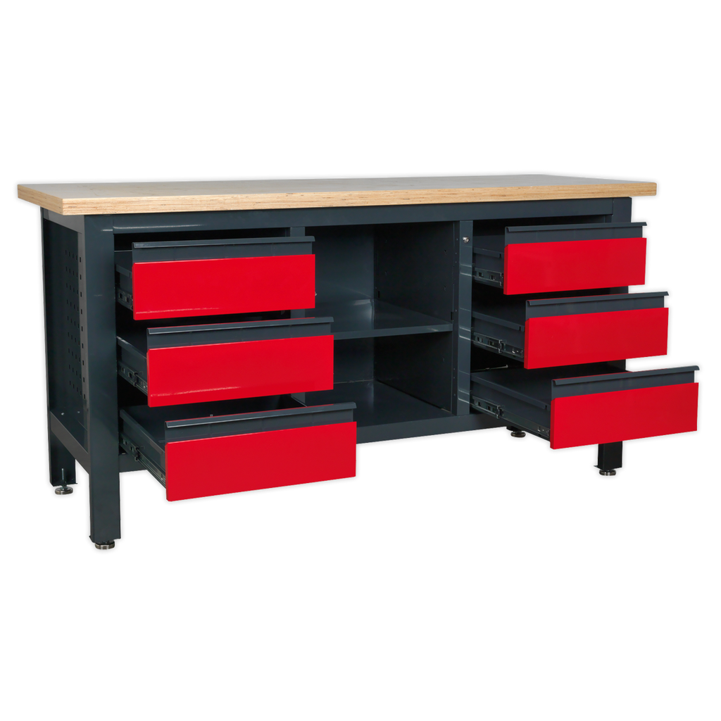 Workbench with 6 Drawers & Open Storage AP1905D