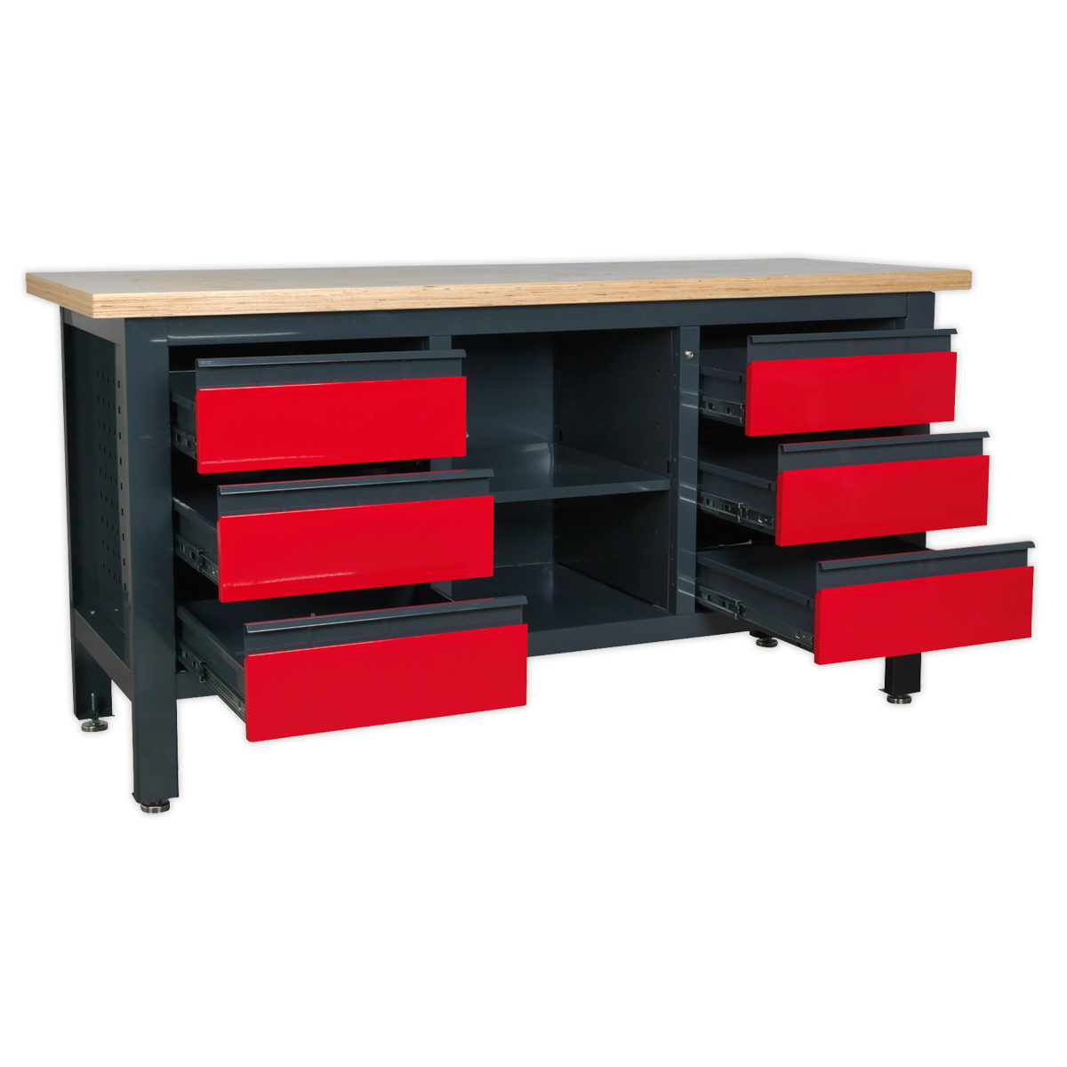 Workbench with 6 Drawers & Open Storage AP1905D