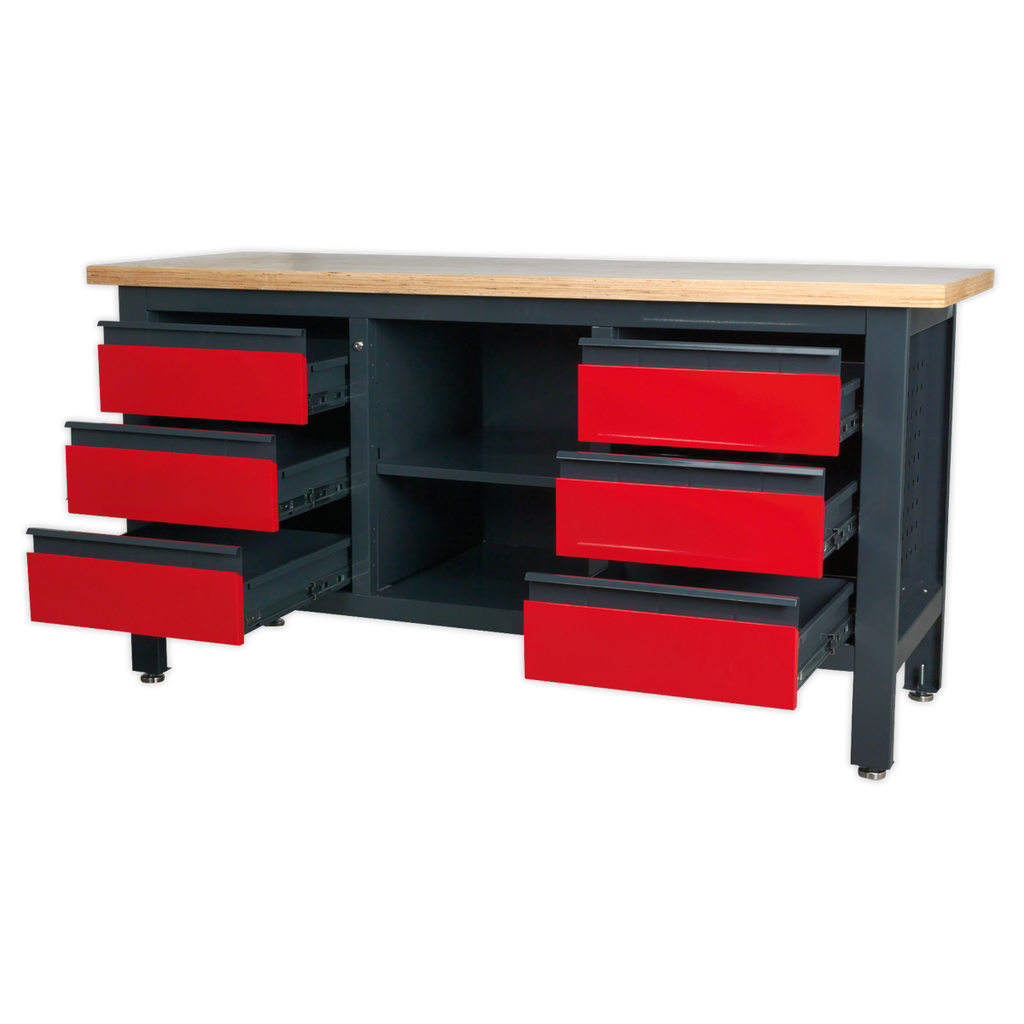 Workbench with 6 Drawers & Open Storage AP1905D