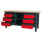 Workbench with 6 Drawers & Open Storage AP1905D