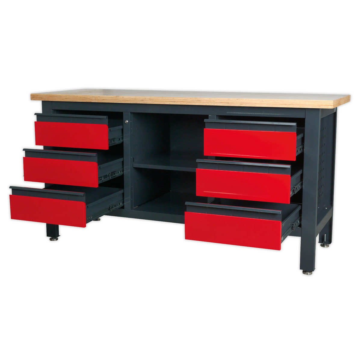 Workbench with 6 Drawers & Open Storage AP1905D