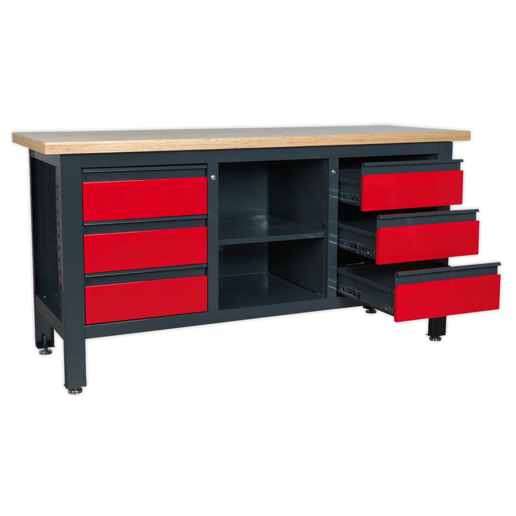 Workbench with 6 Drawers & Open Storage AP1905D