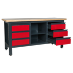 Workbench with 6 Drawers & Open Storage AP1905D