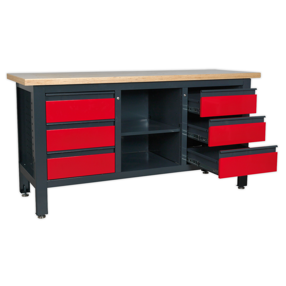 Workbench with 6 Drawers & Open Storage AP1905D
