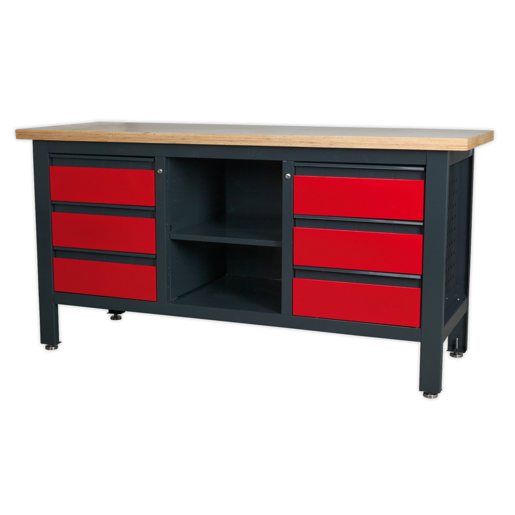 Workbench with 6 Drawers & Open Storage AP1905D