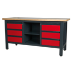 Workbench with 6 Drawers & Open Storage AP1905D