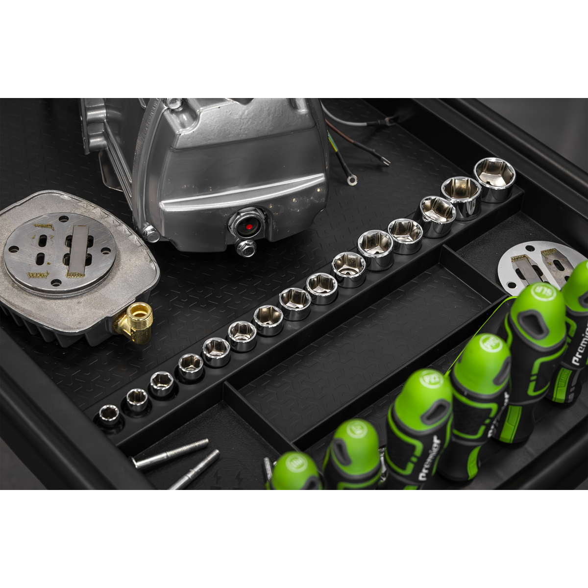 Adjustable-Height Mobile Workstation with Removable Top Tray AP201