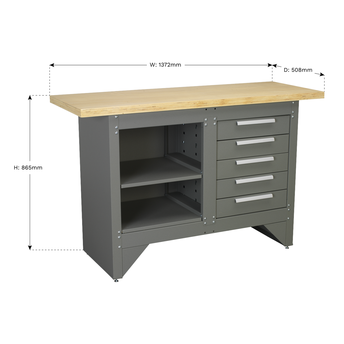 Heavy-Duty Workbench with 5 Drawers AP2030BB
