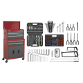 Topchest & Rollcab Combination 6 Drawer with 170pc Tool Kit - Red/Grey AP2200BBCOMBO