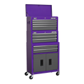 Topchest, Mid-Box Tool Chest & Rollcab Stack 9 Drawer - Purple AP2200BBCPSTACK