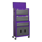 Topchest, Mid-Box Tool Chest & Rollcab Stack 9 Drawer - Purple AP2200BBCPSTACK