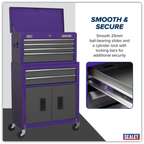 Topchest & Rollcab Combination 6 Drawer - Purple/Grey AP2200BBCP