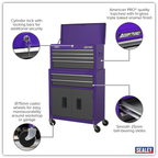 Topchest & Rollcab Combination 6 Drawer - Purple/Grey AP2200BBCP