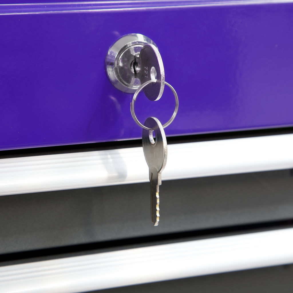 Topchest & Rollcab Combination 6 Drawer - Purple/Grey AP2200BBCP