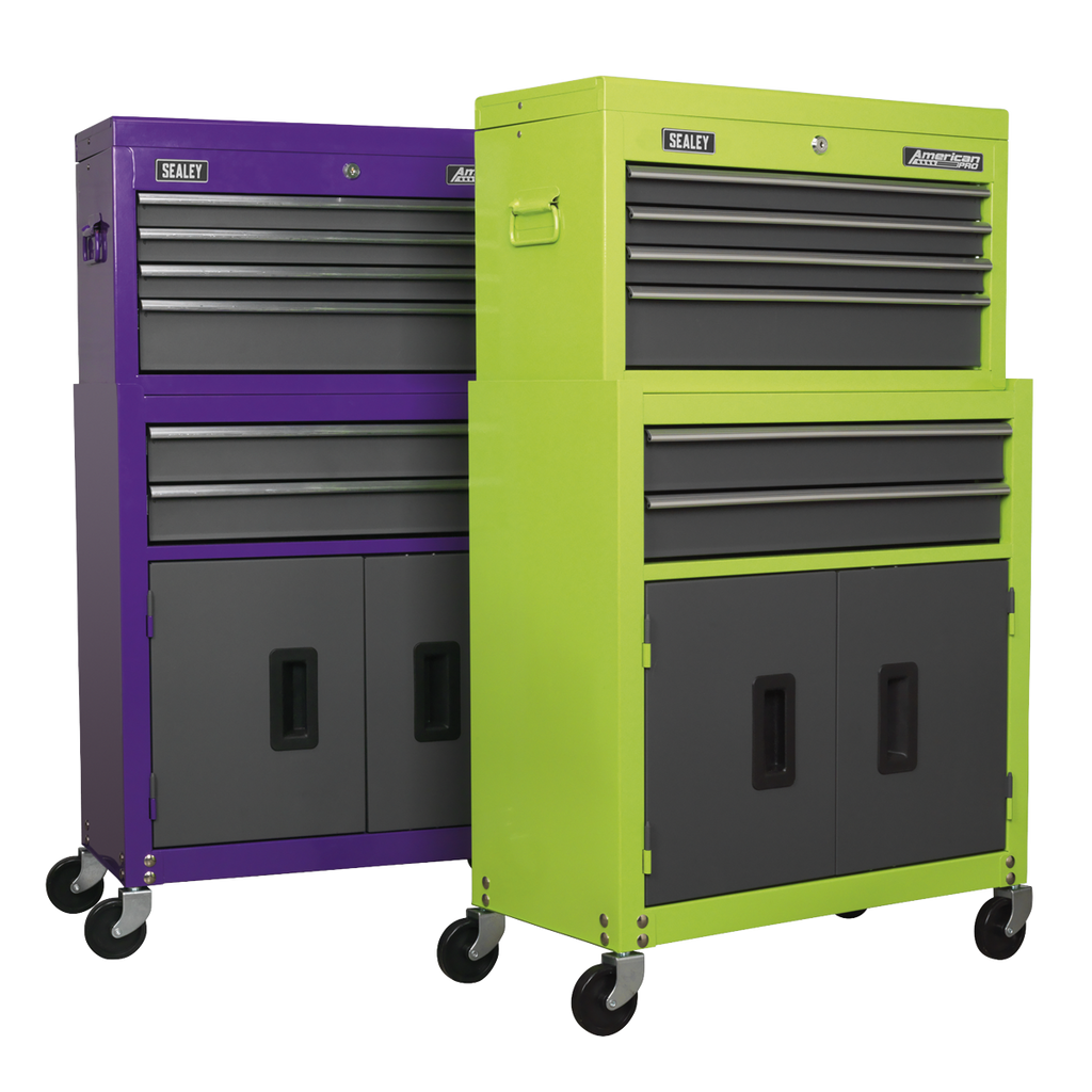 Topchest & Rollcab Combination 6 Drawer - Purple/Grey AP2200BBCP