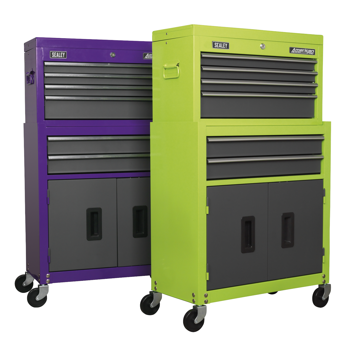 Topchest & Rollcab Combination 6 Drawer - Purple/Grey AP2200BBCP
