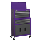 Topchest & Rollcab Combination 6 Drawer with 170pc Tool Kit - Purple/Grey AP2200COMBOCP