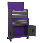 Topchest & Rollcab Combination 6 Drawer - Purple/Grey AP2200BBCP