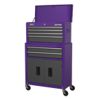 Topchest & Rollcab Combination 6 Drawer - Purple/Grey AP2200BBCP