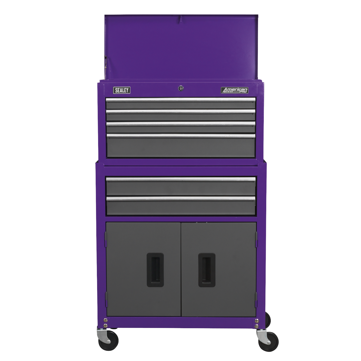 Topchest & Rollcab Combination 6 Drawer - Purple/Grey AP2200BBCP