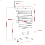 Topchest, Mid-Box Tool Chest & Rollcab 9 Drawer Stack - Green AP2200BBHVSTACK
