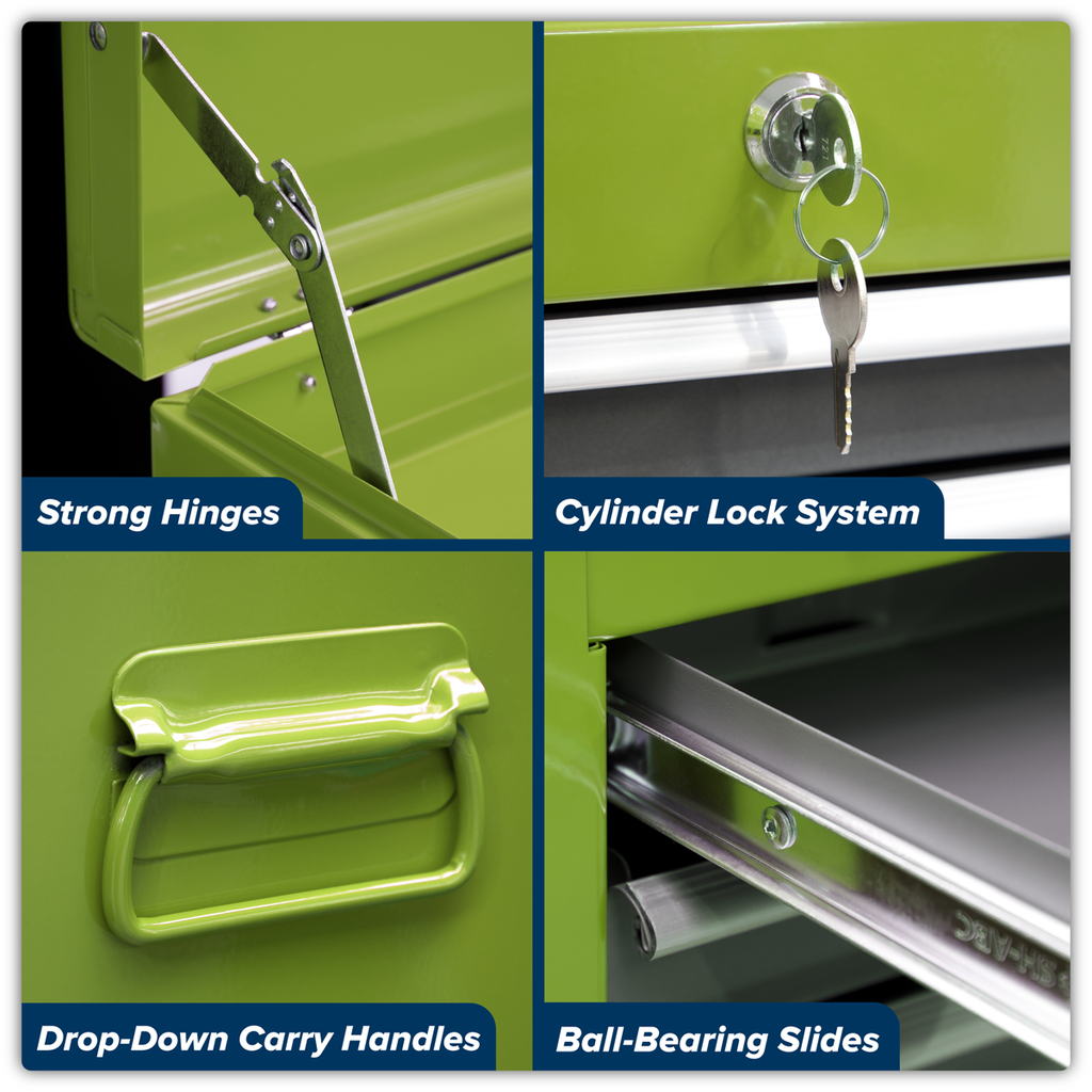 Topchest & Rollcab Combination 6 Drawer - Green/Grey AP2200BBHV