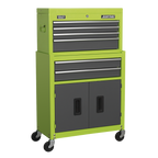 Topchest & Rollcab Combination 6 Drawer - Green/Grey AP2200BBHV
