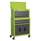 Topchest & Rollcab Combination 6 Drawer - Green/Grey AP2200BBHV