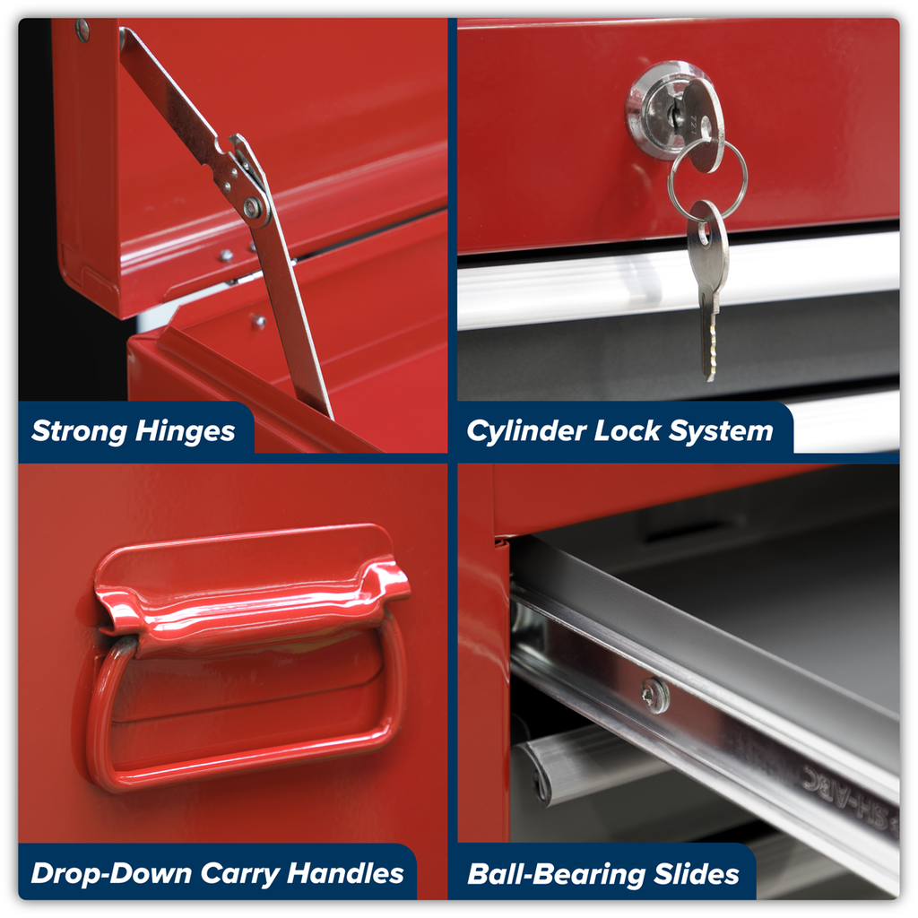 Topchest & Rollcab Combination 6 Drawer - Red AP2200BB
