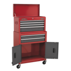 Topchest & Rollcab Combination 6 Drawer - Red AP2200BB