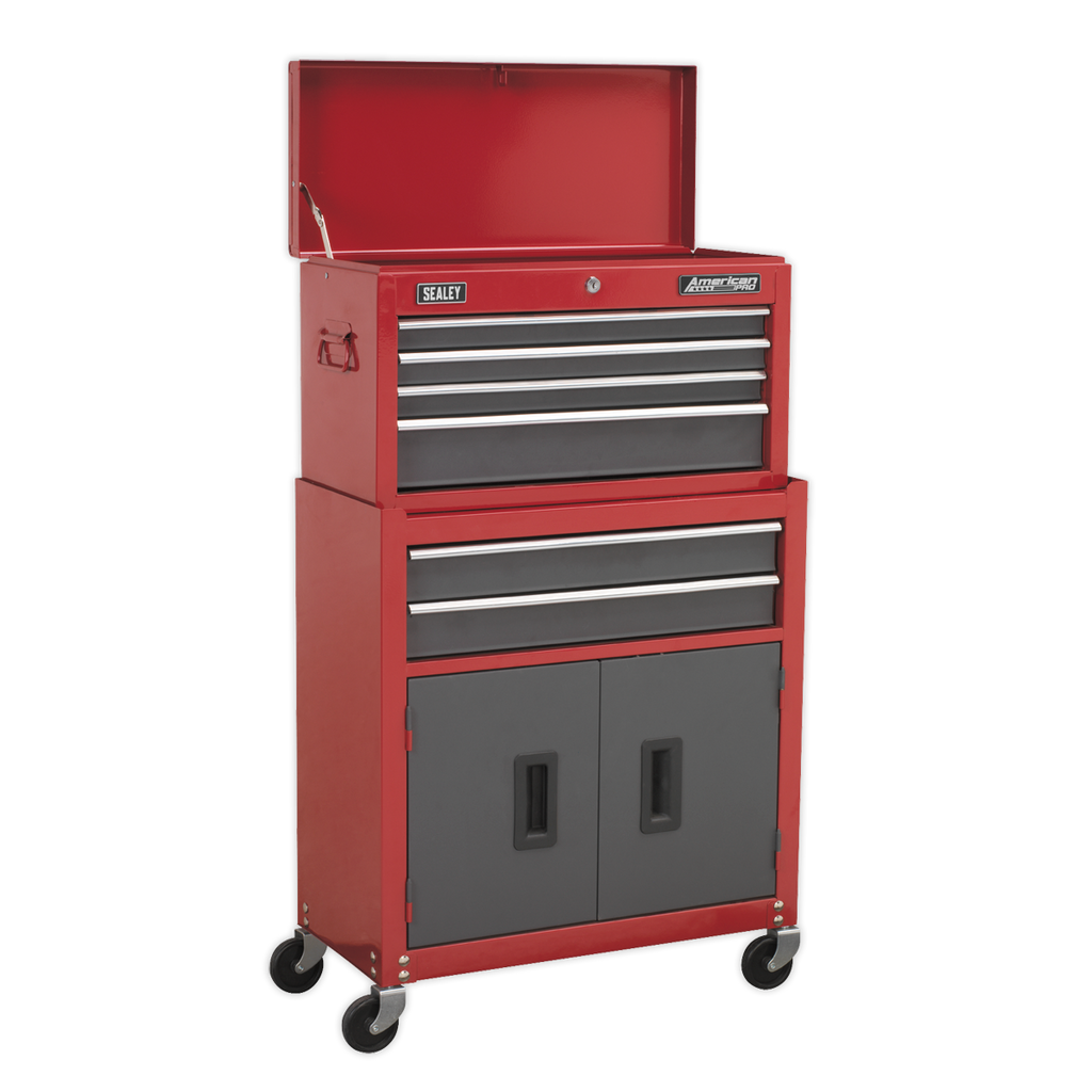 Topchest & Rollcab Combination 6 Drawer - Red AP2200BB