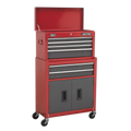Topchest & Rollcab Combination 6 Drawer - Red AP2200BB