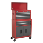 Topchest & Rollcab Combination 6 Drawer - Red AP2200BB