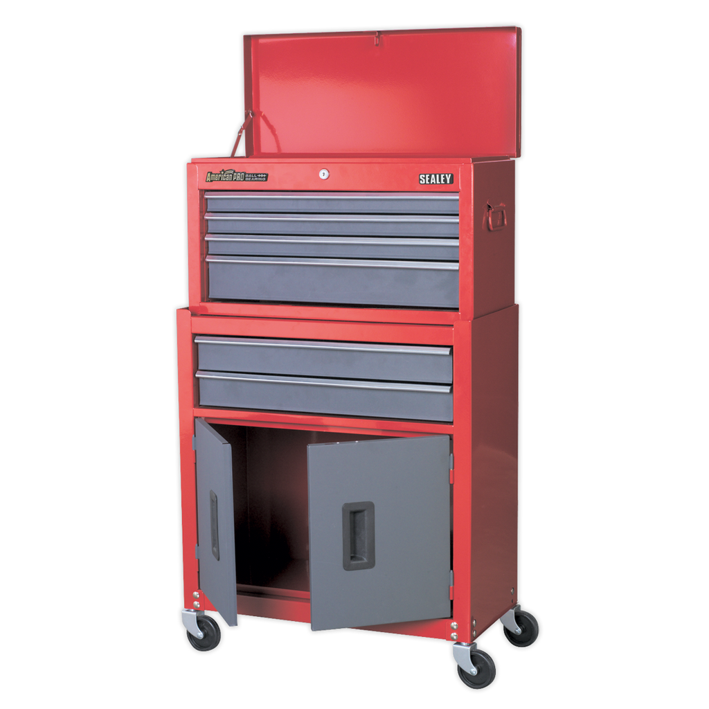 Topchest & Rollcab Combination 6 Drawer - Red AP2200BB