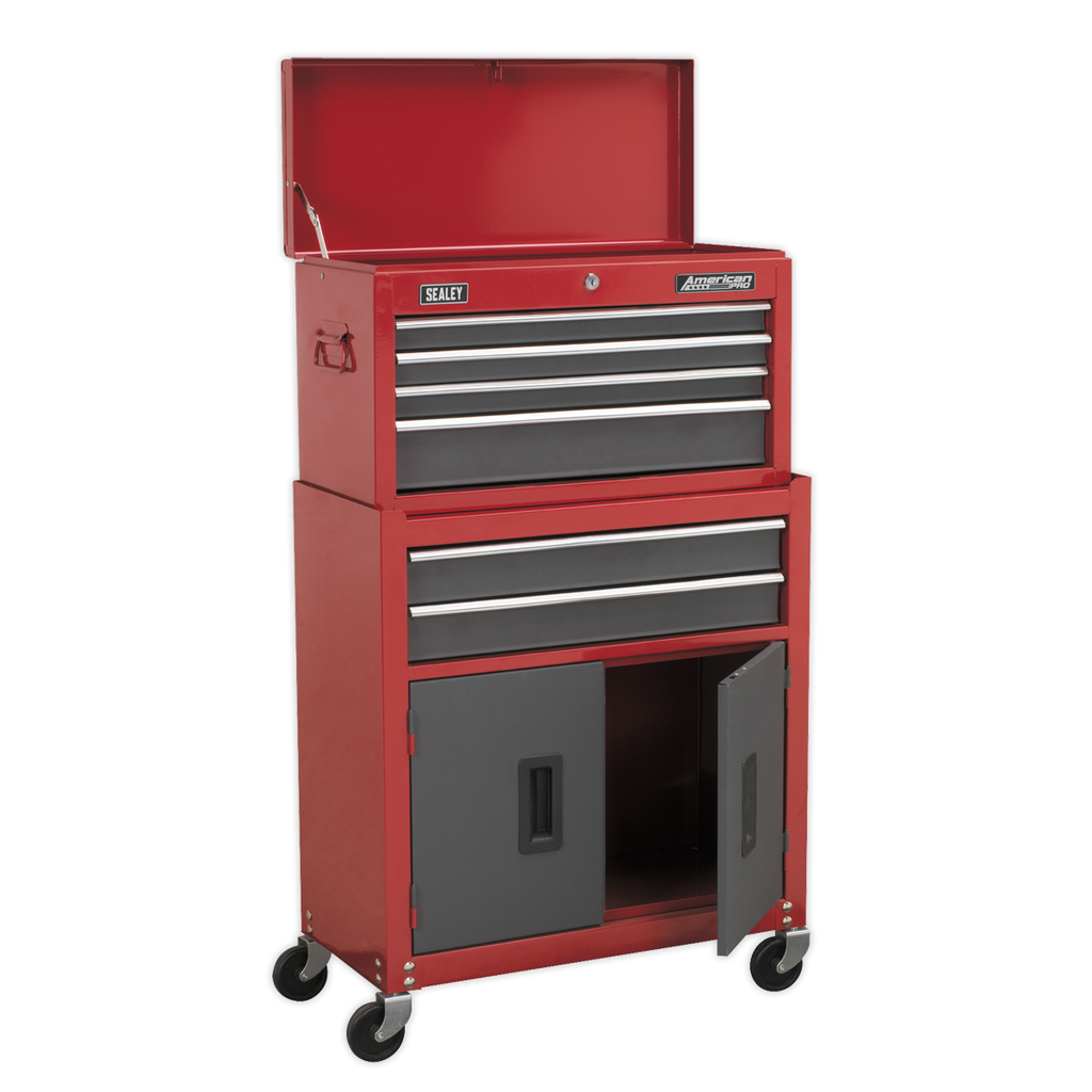 Topchest & Rollcab Combination 6 Drawer - Red AP2200BB