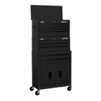 Topchest, Mid-Box Tool Chest & Rollcab Stack 9 Drawer - Black AP2200BKSTACK