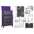 Topchest & Rollcab Combination 6 Drawer with 170pc Tool Kit - Purple/Grey AP2200COMBOCP