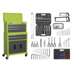 Topchest & Rollcab Combination 6 Drawer with 170pc Tool Kit - Green/Grey AP2200COMBOHV
