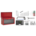 Topchest 6 Drawer with 98pc Tool Kit - Red/Grey AP2201BBCOMBO