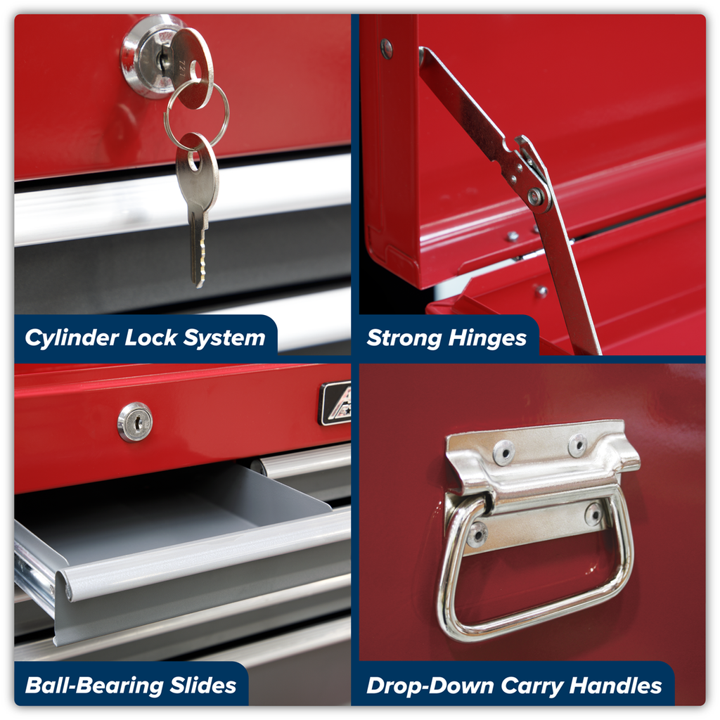 Topchest 6 Drawer - Red/Grey AP2201BB