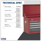 Topchest 6 Drawer - Red/Grey AP2201BB