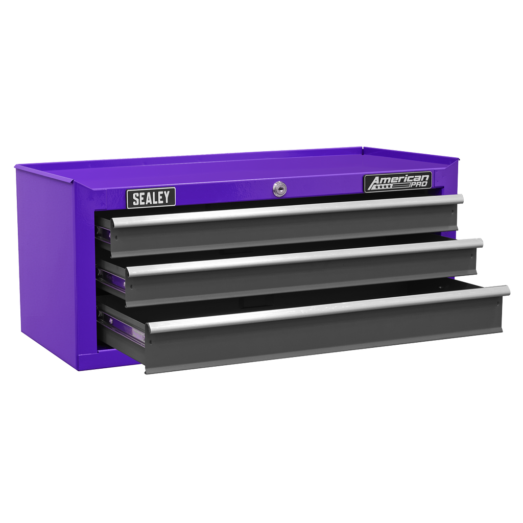 Mid-Box Tool Chest 3 Drawer - Purple/Grey AP22309BBCP