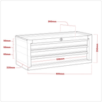 Mid-Box Tool Chest 3 Drawer - Red/Grey AP22309BB
