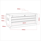 Mid-Box Tool Chest 3 Drawer - Black AP223B